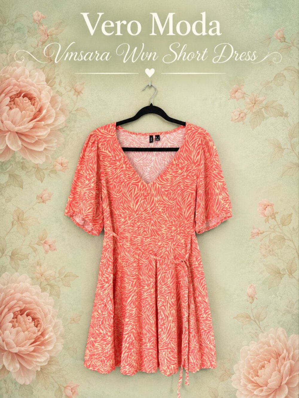 Vero Moda Vmsara Wvn Coral Short Dress